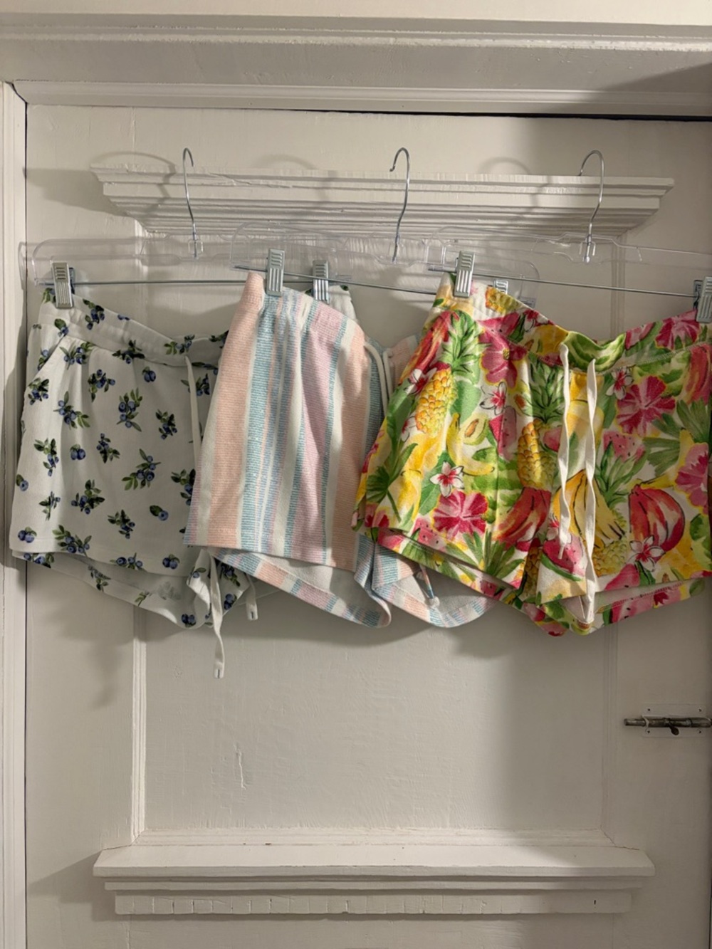 P.J. SALVAGE Floral & Striped Lounge Shorts - Set of 3, White/Pastel/Multicolor